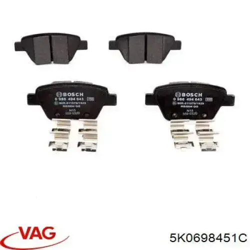 Pastillas de freno traseras Volkswagen Jetta 6 162, 163, AV3, AV2, AY2, AY3