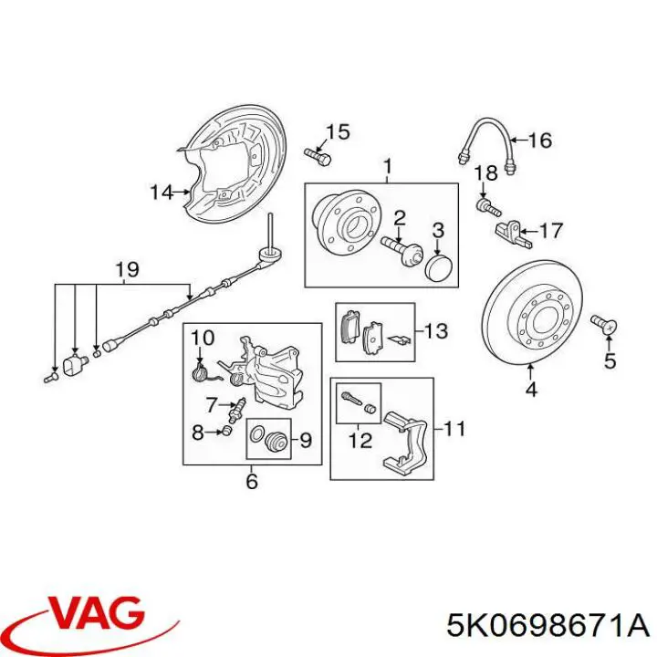 Kit de reparación, pinza de freno trasero Vika 66981701601 precio, desde 9,62 EUR