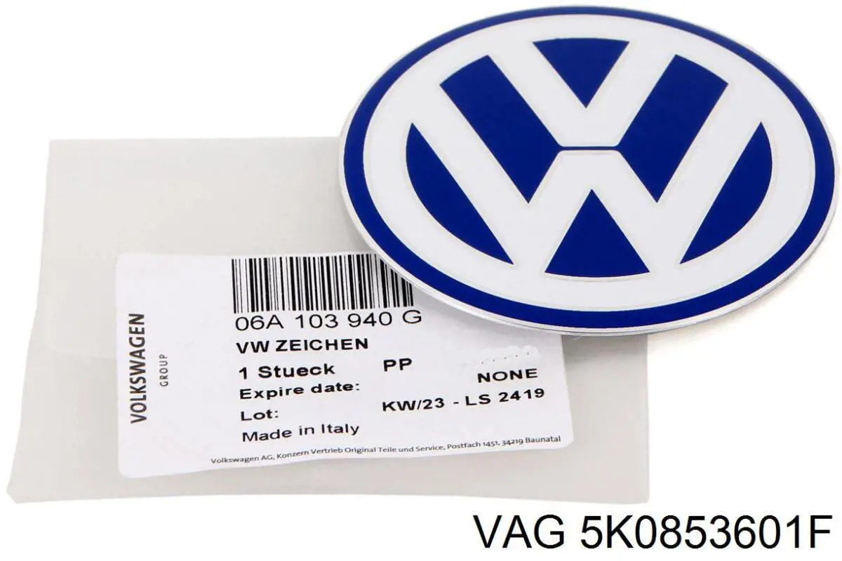 5K0853601F VAG Emblema de la parrilla del radiador