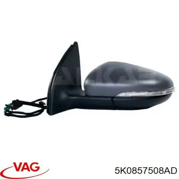Carcasa interior del espejo retrovisor derecho 5K0857508AD VAG