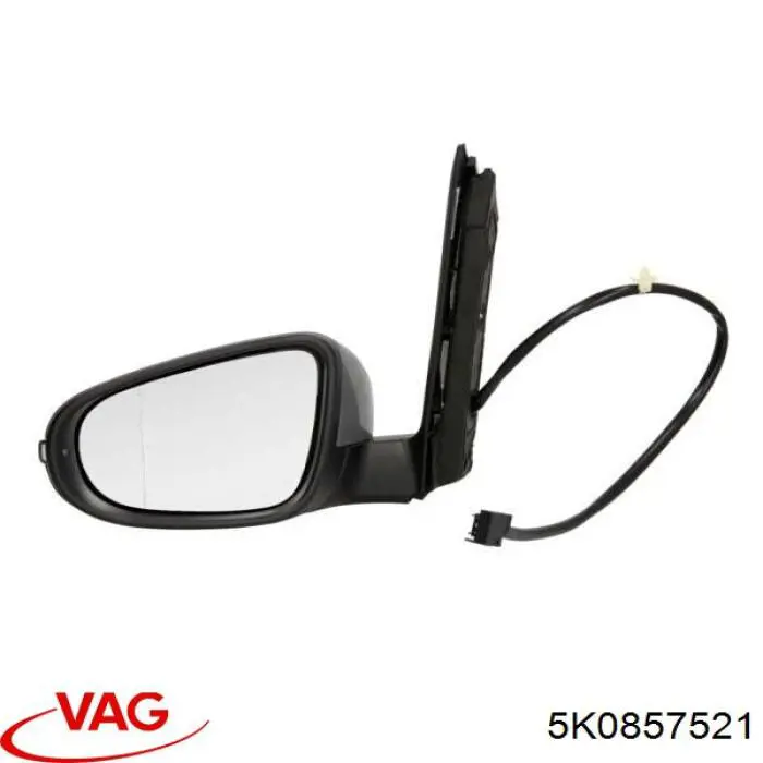 Cristal de espejo retrovisor exterior izquierdo 5K0857521 VAG