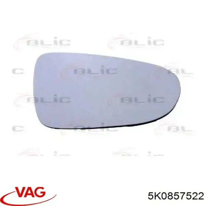 Cristal de espejo retrovisor derecho 5K0857522 VAG