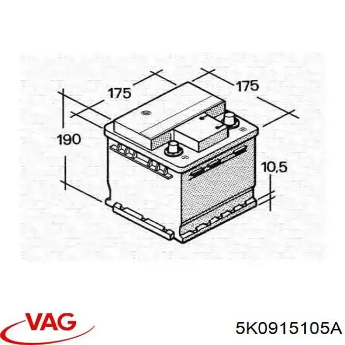 Batería de arranque VAG 5K0915105A precio, desde 59,31 EUR