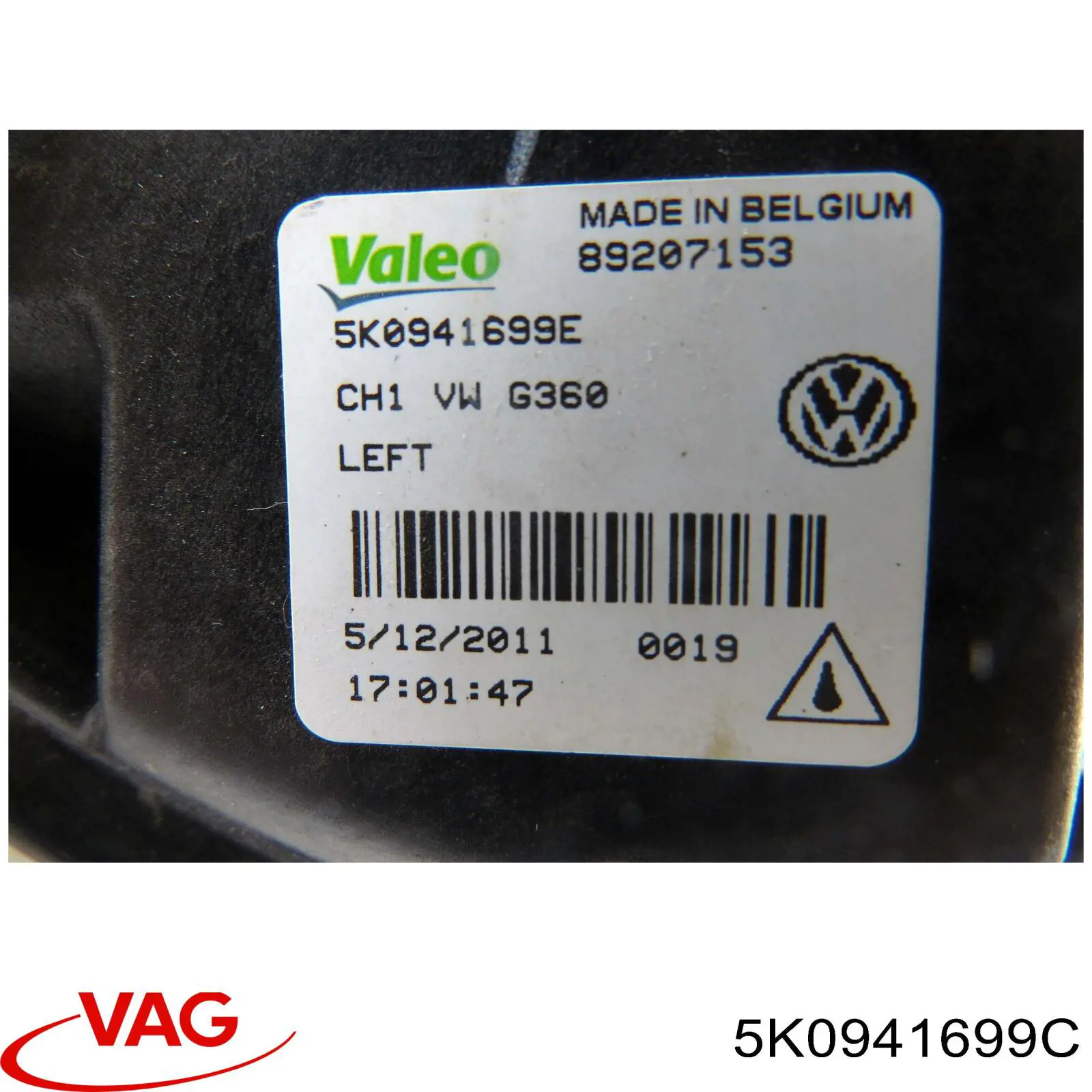 Luz antiniebla izquierdo 5K0941699C VAG
