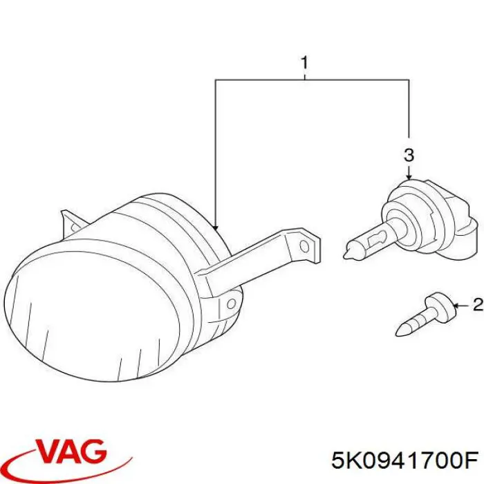 Faro antiniebla derecho VAG 5K0941700F precio, desde 58,08 EUR
