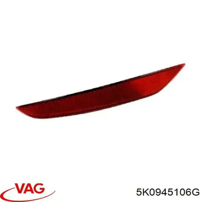Reflector del parachoques delantero derecho 5K0945106G VAG