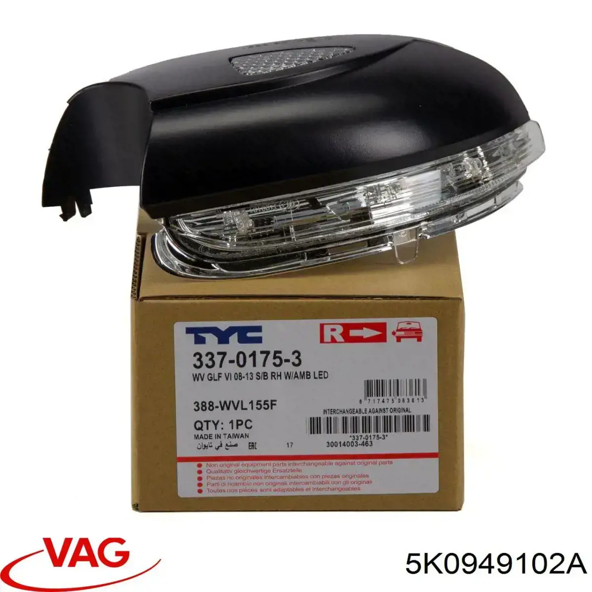 Comprar 5K0949102A VAG Luz intermitente del espejo retrovisor derecho
