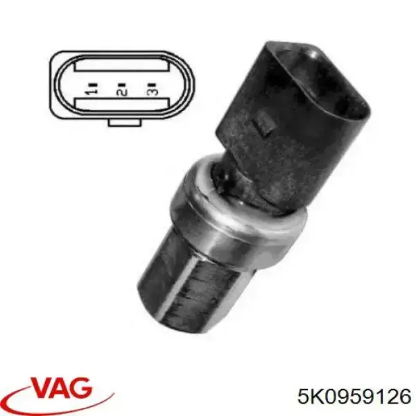 5K0959126 VAG Sensor de baja presion aire acondicionado