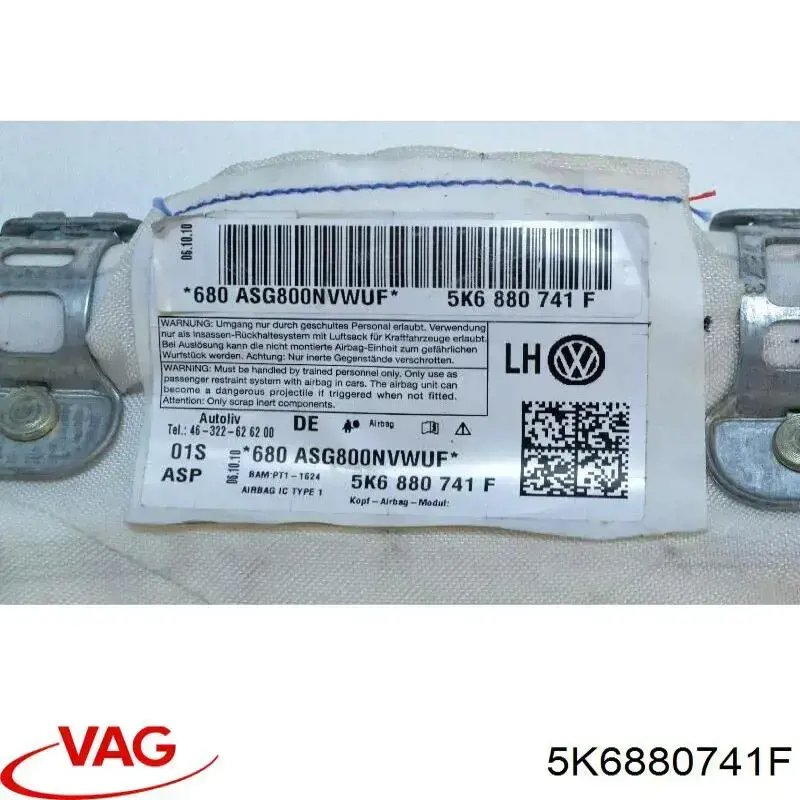 5K6880741F VAG Airbag de cortina lateral izquierda