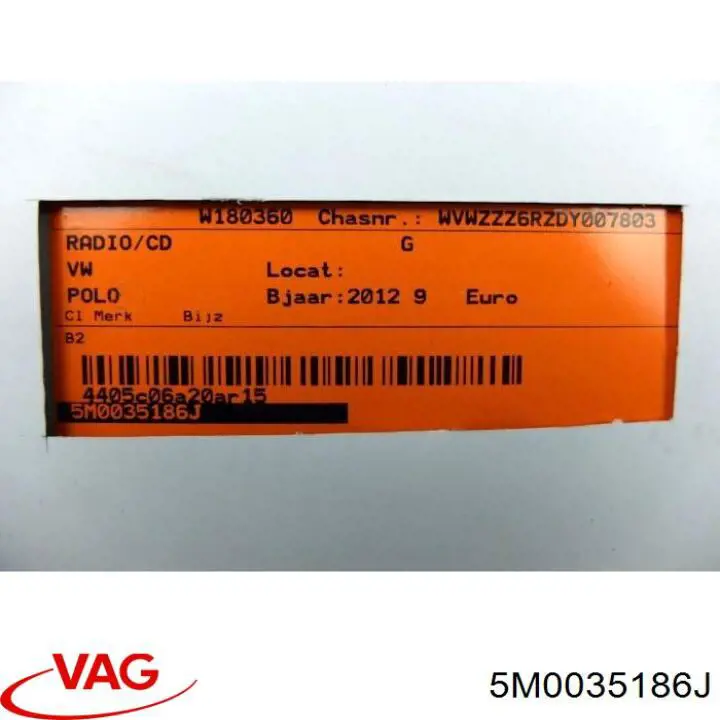 5M0035186J VAG Radio AM/FM universal