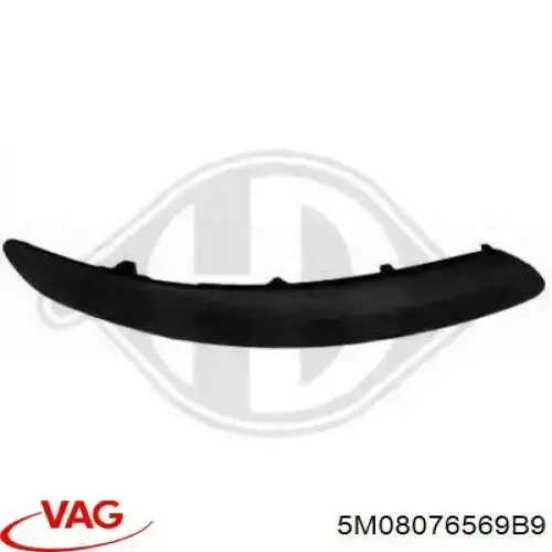 Comprar 5M08076569B9 VAG Moldura derecha del parachoques delantero
