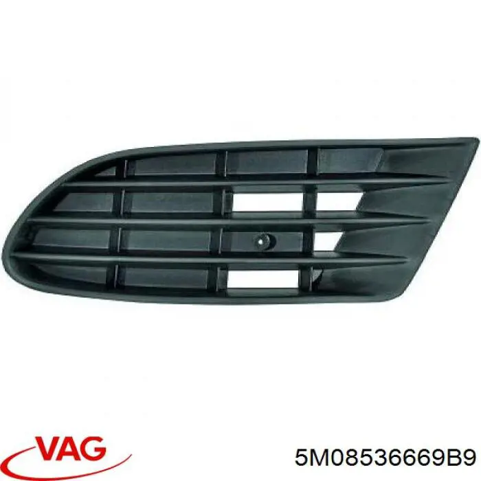 Rejilla de luz antiniebla delantera derecha para Volkswagen Golf (5M1)