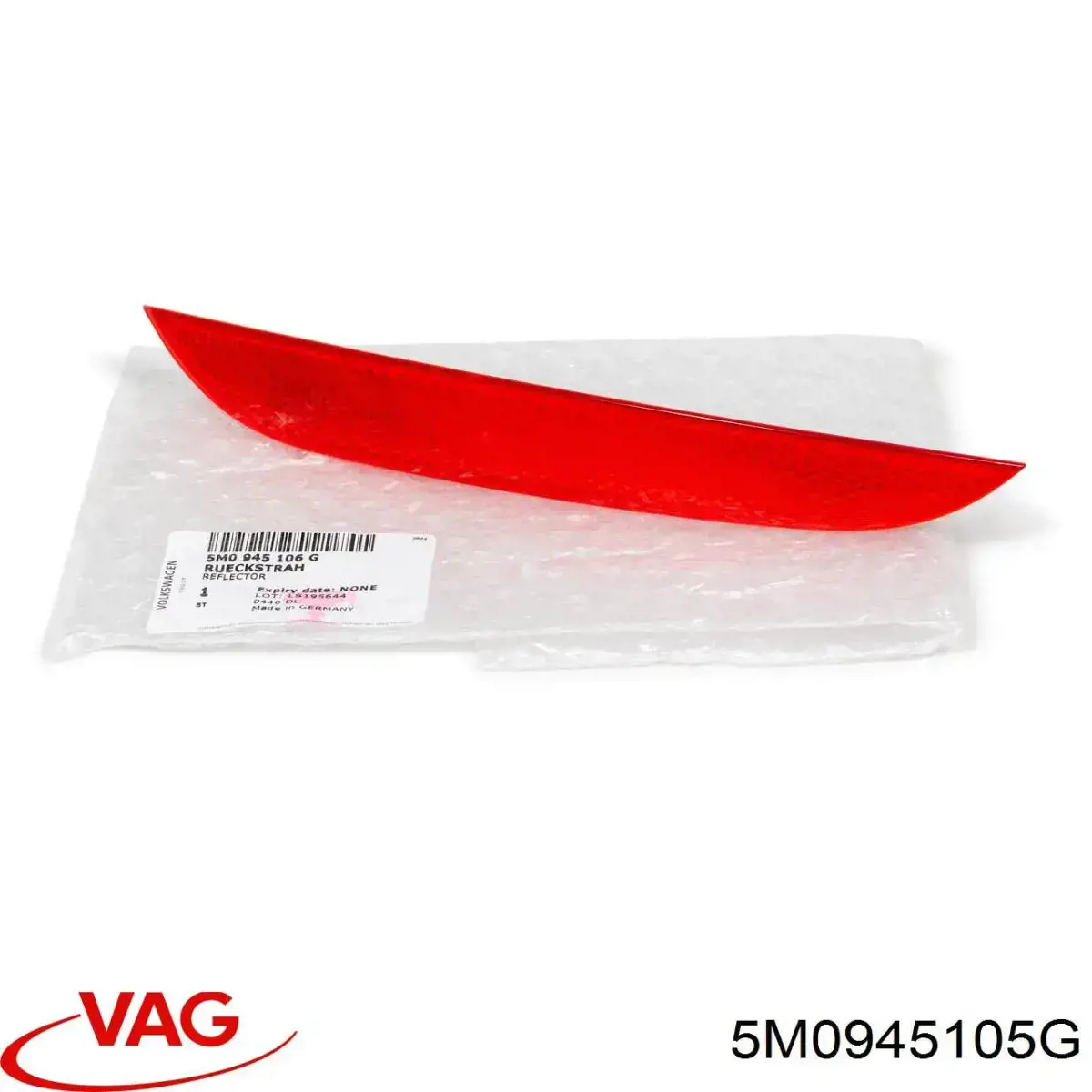 Reflector trasero izquierdo del parachoques 5M0945105G VAG