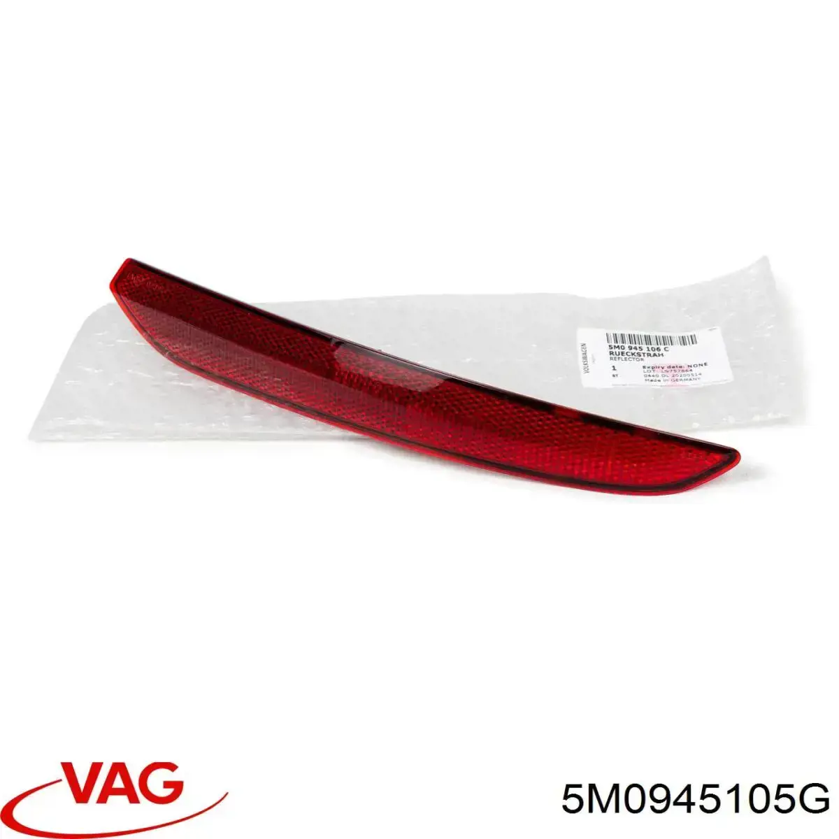 Reflector, paragolpes trasero, izquierdo VAG 5M0945105G