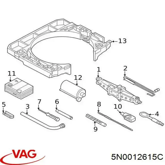 Compresor de inflado de neumáticos 5N0012615G VAG
