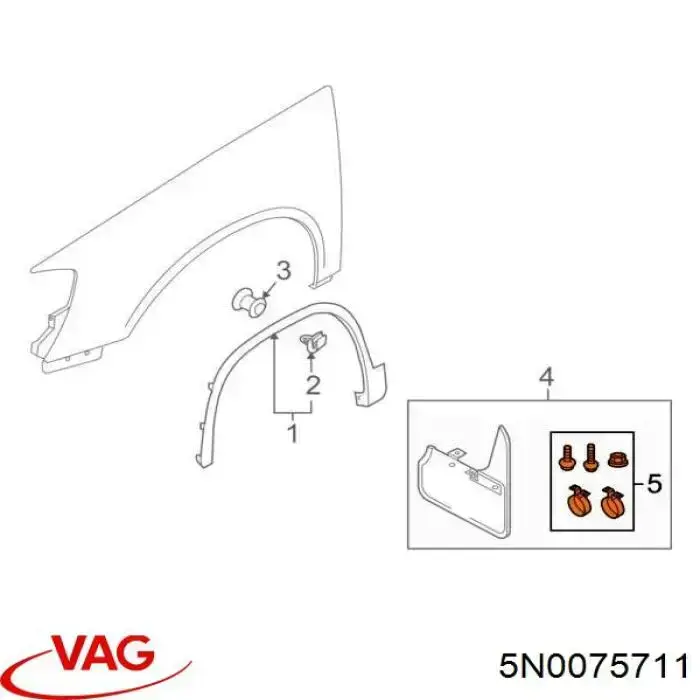 5N0075711 VAG Juego de faldillas delanteras