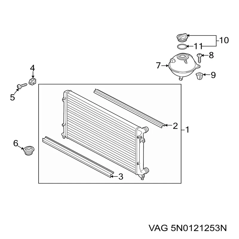 5N0121253N VAG radiador refrigeración del motor