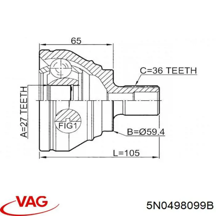 Comprar 5N0498099B VAG Junta homocinetica