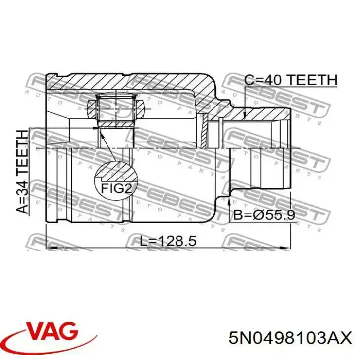 Comprar 5N0498103AX VAG Junta homocinética interna delantera derecha