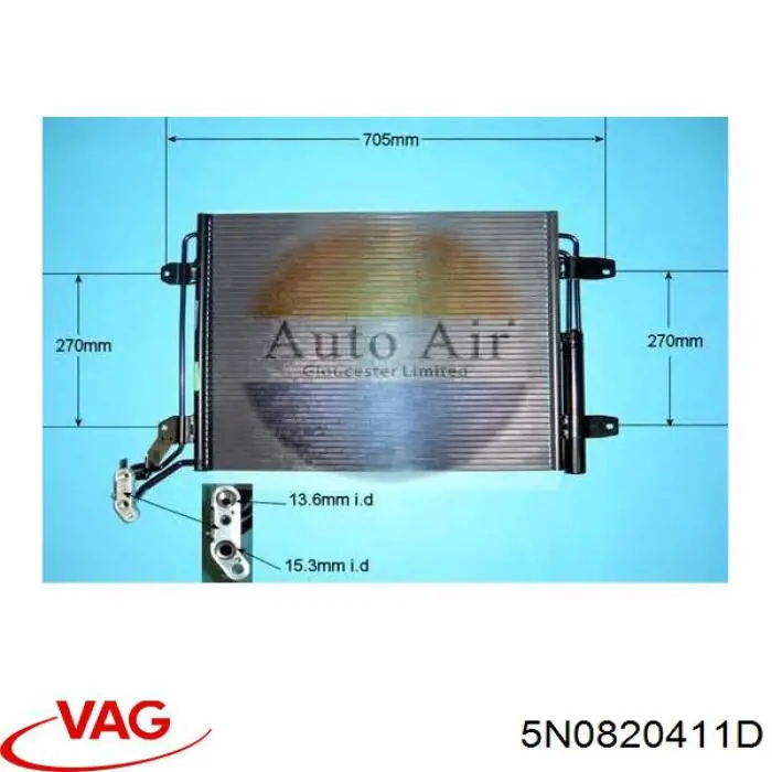 5N0820411D VAG condensador aire acondicionado