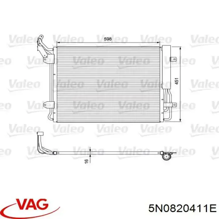 Comprar 5N0820411E VAG Condensador de aire acondicionado
