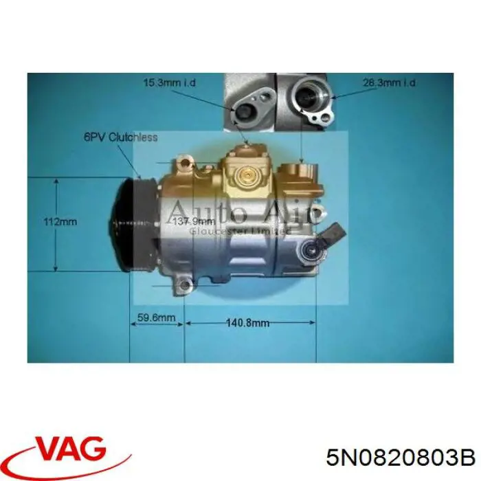 5N0820803B VAG compresor de aire acondicionado