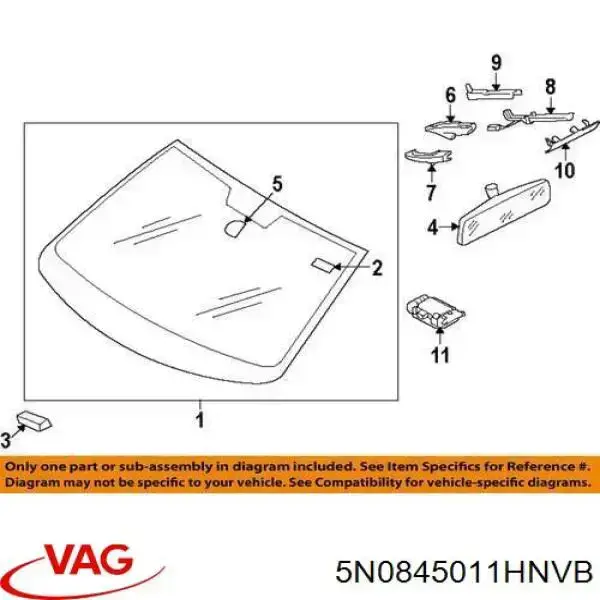 Cristal parabrisas VAG 5N0845011HNVB precio, desde 93,95 EUR