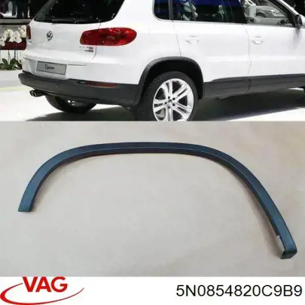 Aletín guardabarros trasero derecho para Volkswagen Tiguan (5N)