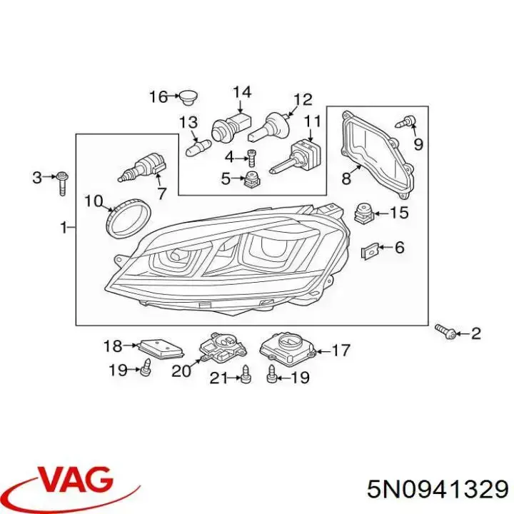 Comprar 5N0941329 VAG Módulo de iluminación