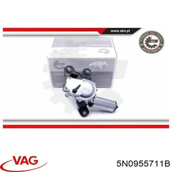 Motor limpiaparabrisas, trasera 5N0955711B VAG