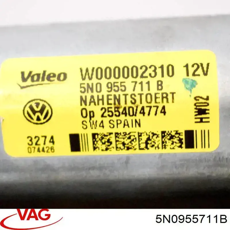 5N0955711B VAG motor limpiaparabrisas, trasera