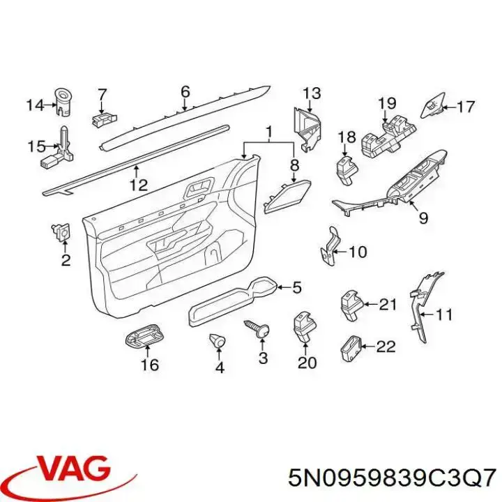 Botón de arranque del motor VAG 5N0959839C3Q7