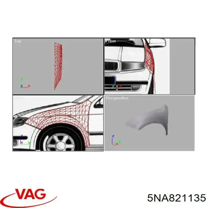 Comprar 5NA821135 VAG Soporte delantero izquierdo para aleta delantera