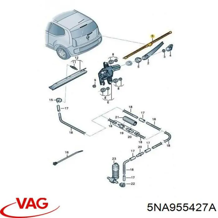 Limpiaparabrisas posterior VAG 5NA955427A