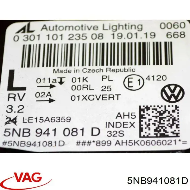 Comprar 5NB941081D VAG Faro derecho