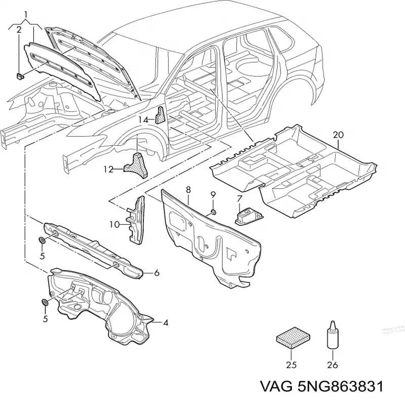 Comprar 5NG863831 VAG Aislamiento Para Campana
