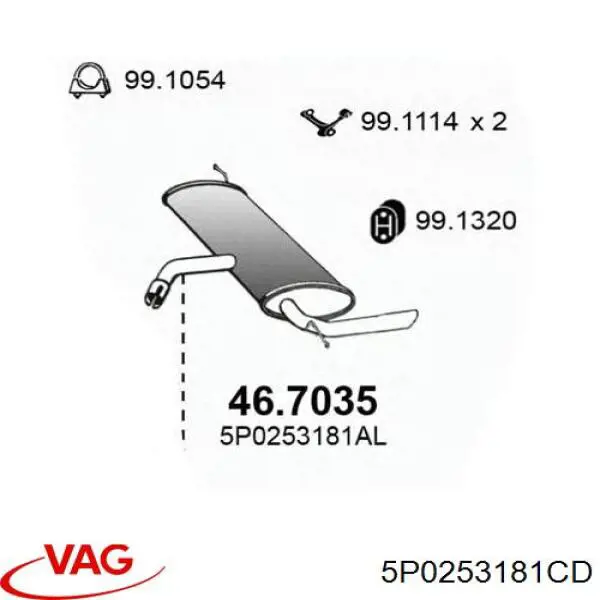 Silenciador trasero Walker 23261 precio, desde 102,62 EUR