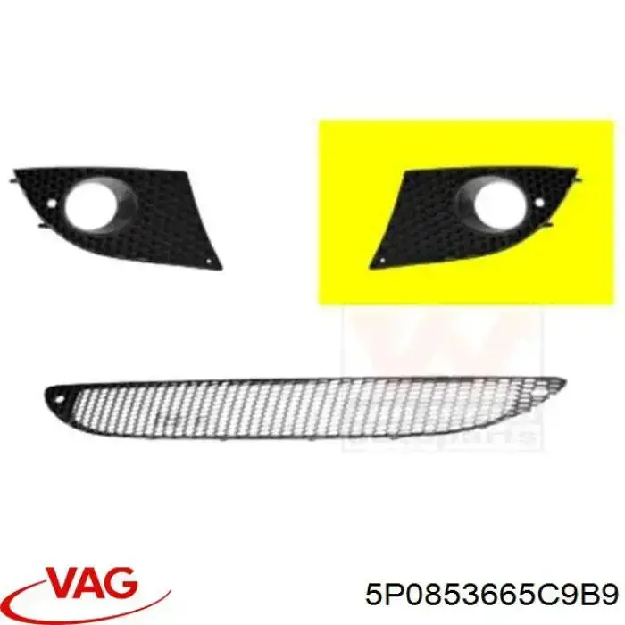 Rejilla izquierda del parachoques delantero VAG 5P0853665C9B9 precio, desde 18,90 EUR