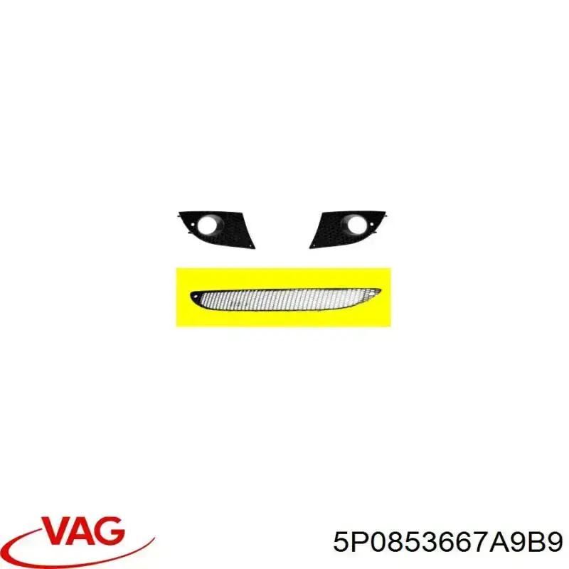 Rejilla de ventilación, paragolpes delantero, central VAG 5P0853667A9B9 precio, desde 35,48 EUR