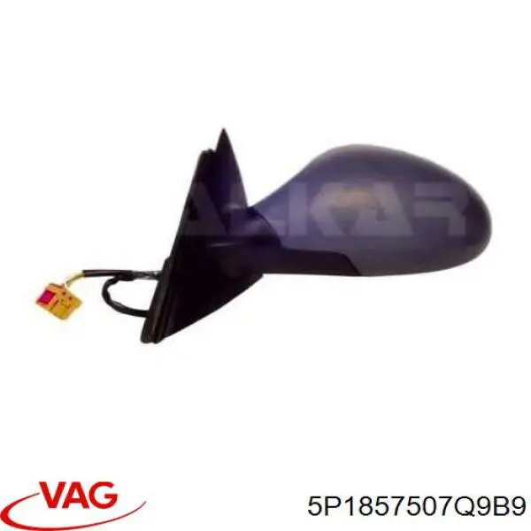 Espejo de retrovisor izquierdo 5P1857507F9B9 VAG