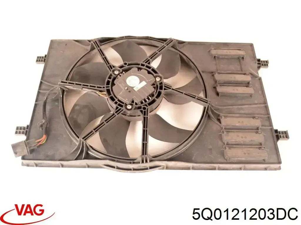 30121144 AND difusor de radiador, ventilador de refrigeración, condensador del aire acondicionado, completo con motor y rodete