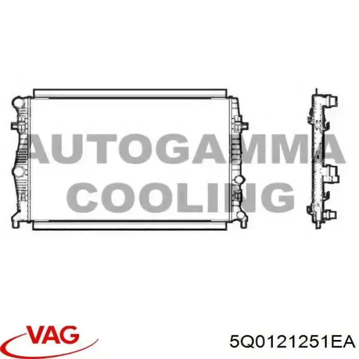 5Q0121251EA VAG radiador refrigeración del motor