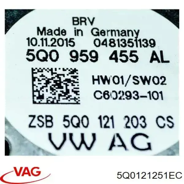 Radiador de água VAG 5Q0121251EC