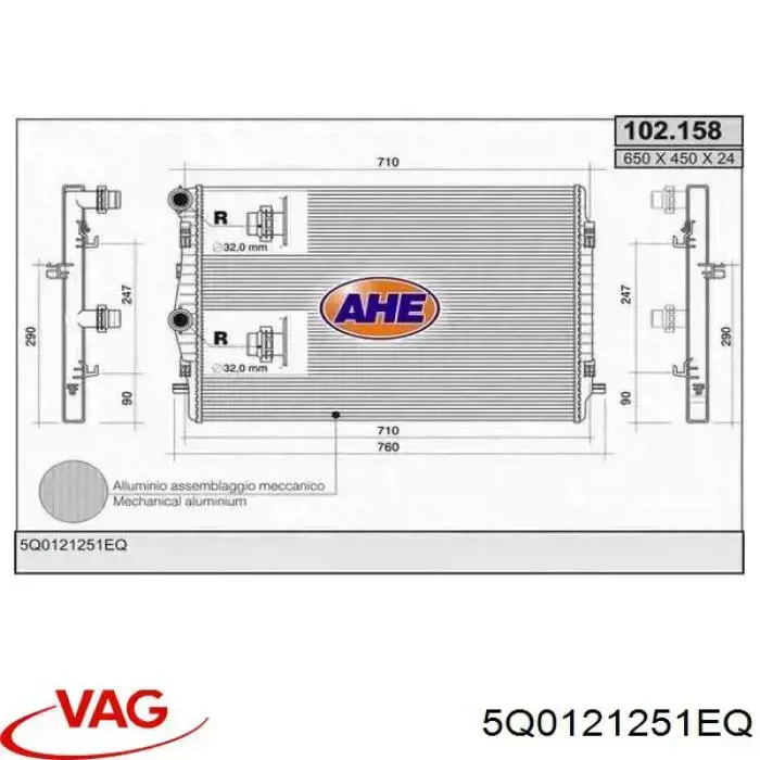 Radiador de água HELLA 8MK376901384