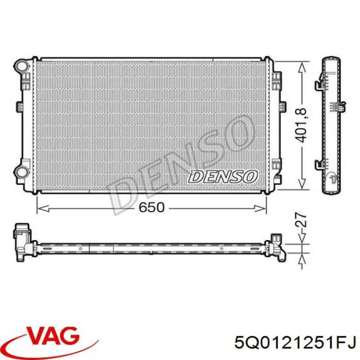 Radiador refrigeración del motor Volkswagen Golf 8 CD1, DA1