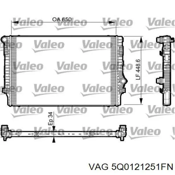Radiador 5Q0121251FN VAG
