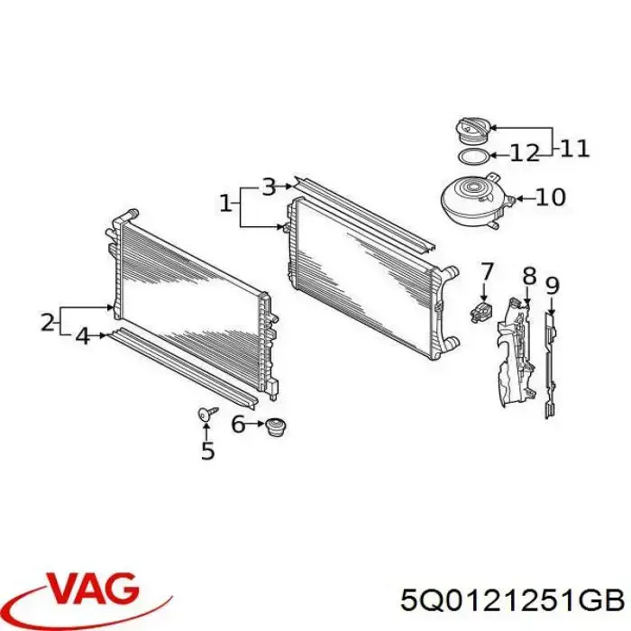 Comprar 5Q0121251GB VAG Radiador adicional de refrigeración del motor
