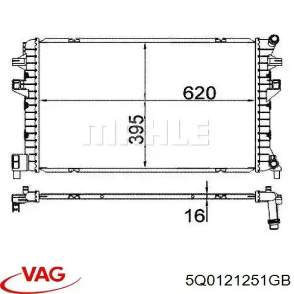 Radiador adicional de refrigeración del motor VAG 5Q0121251GB precio, desde 92,38 EUR
