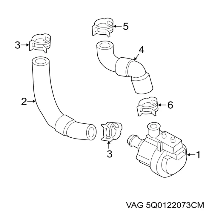 5Q0122073CM VAG Valvula del calefactor