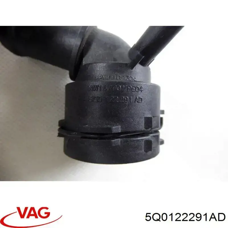 5Q0122291AD VAG brida del sistema de refrigeración (triple)